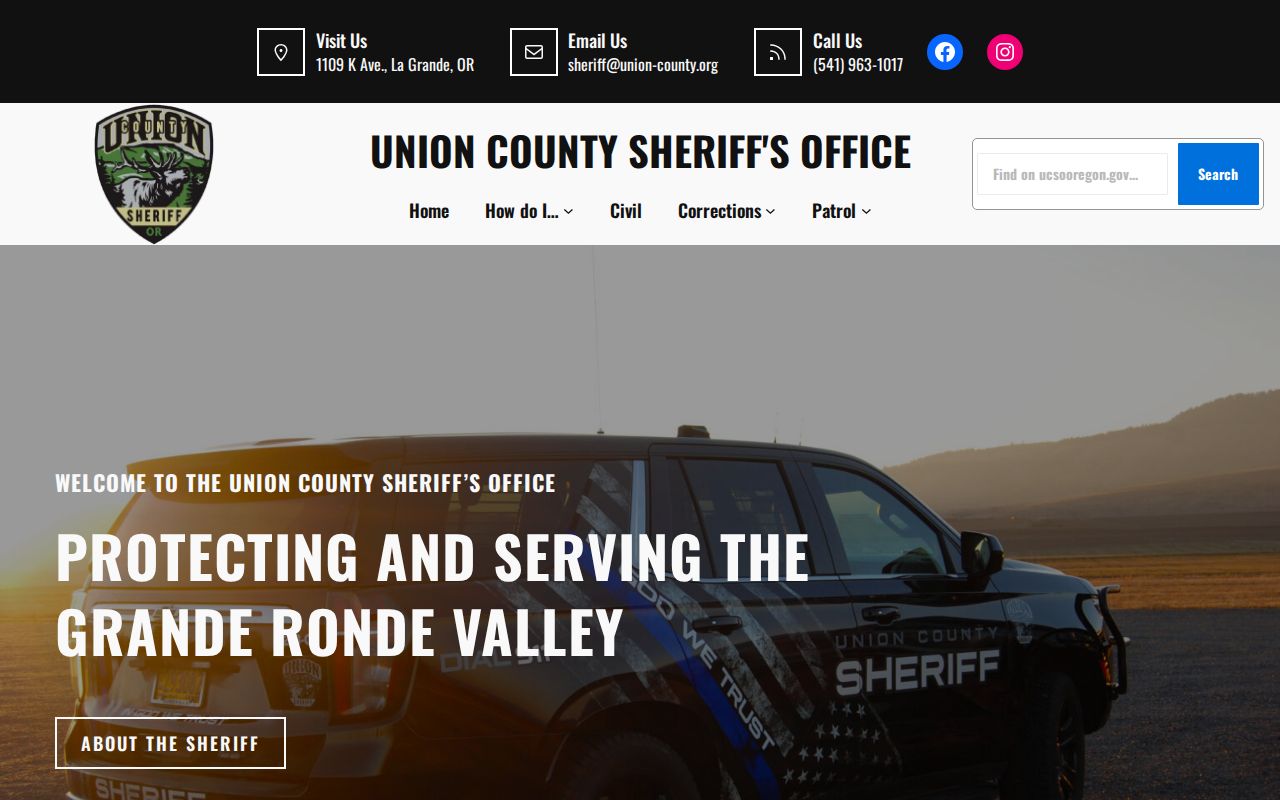 Union County criminal history sheriff and jail services