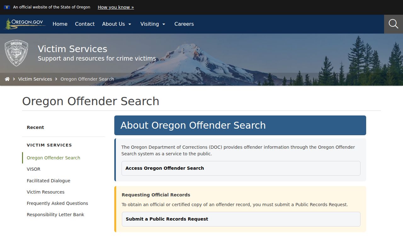 Union County criminal history Oregon Offender Search