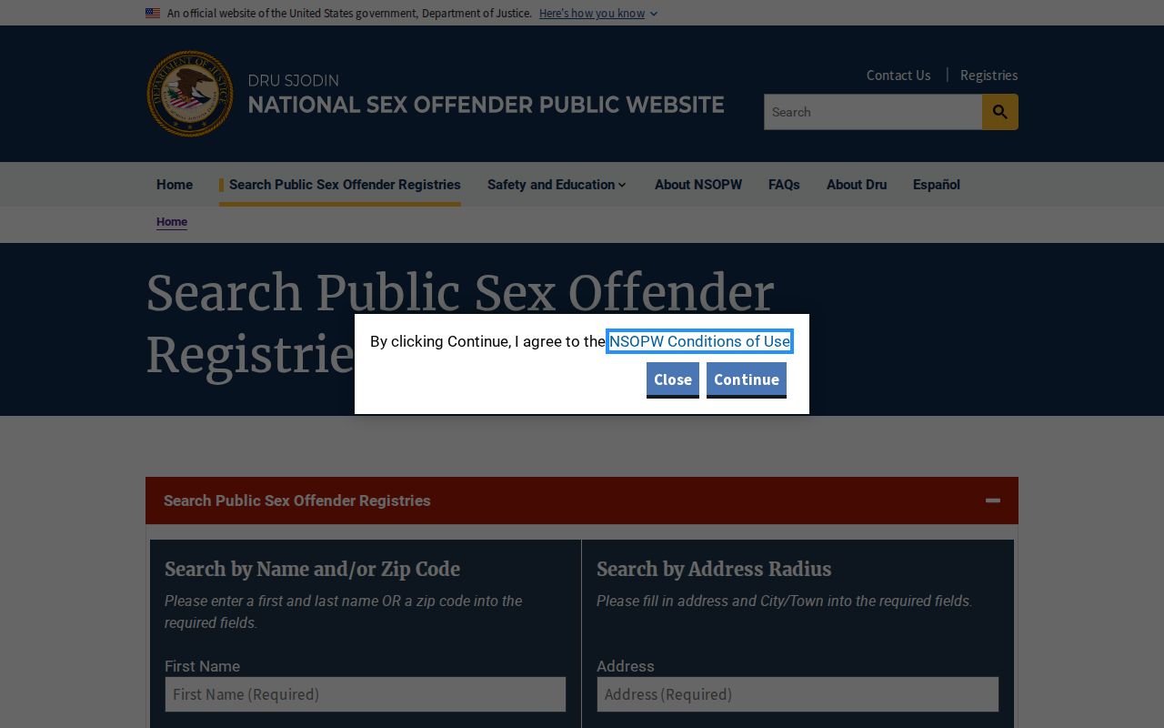 Union County sex offender lookup through the national registry search
